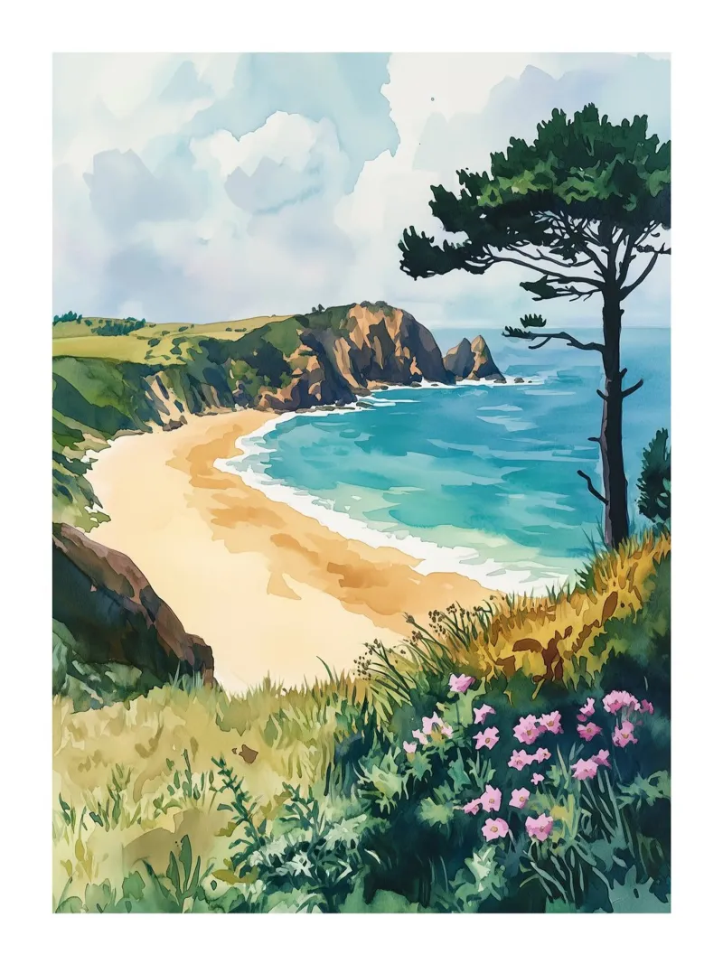 Vista pittoresca di una spiaggia carta hahnemühle da Shores & Skies