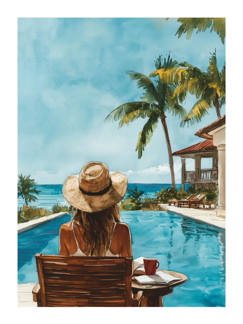 Piscine avec vue sur la mer hahnemühle de Shores & Skies