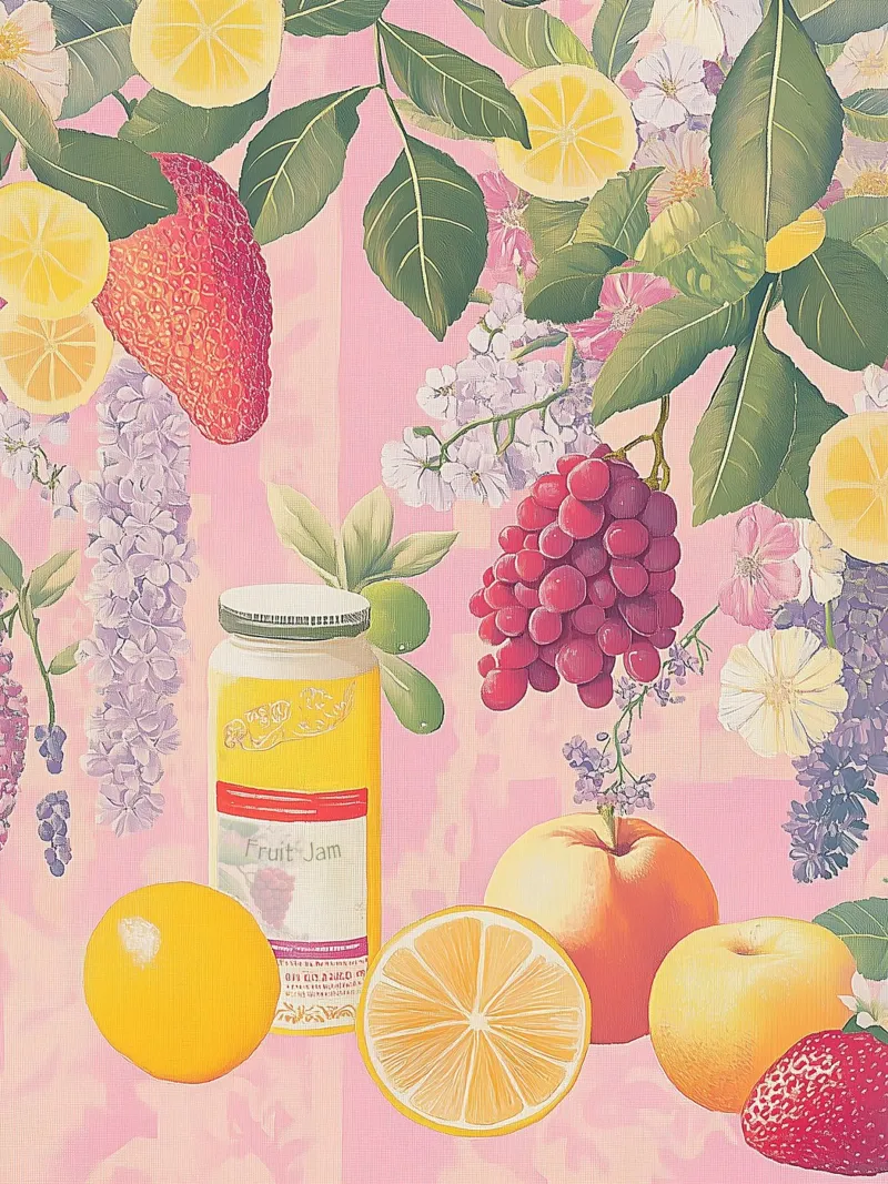 Marmellata di frutta estiva poster con telaio in legno da Carinaprint
