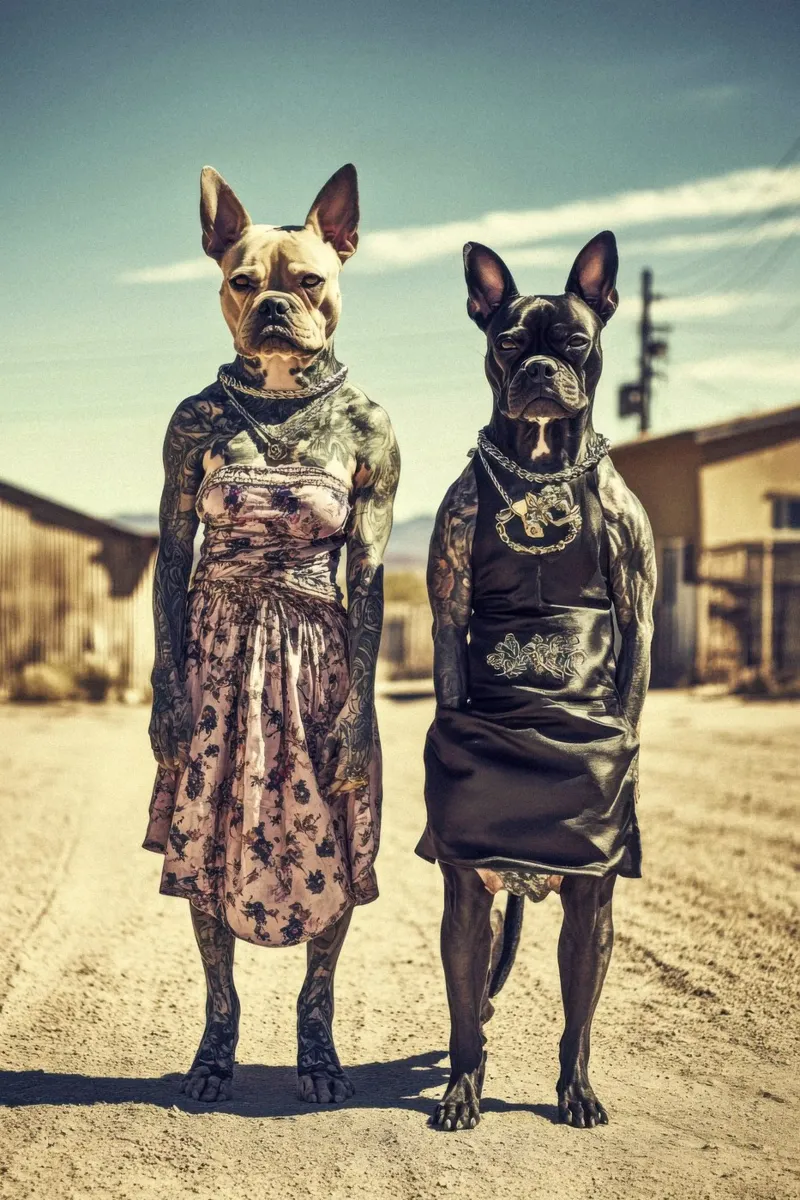 Bonnie & Clara, Las Vegas pellicola backlit da Affiches Chien Originales – Dogland