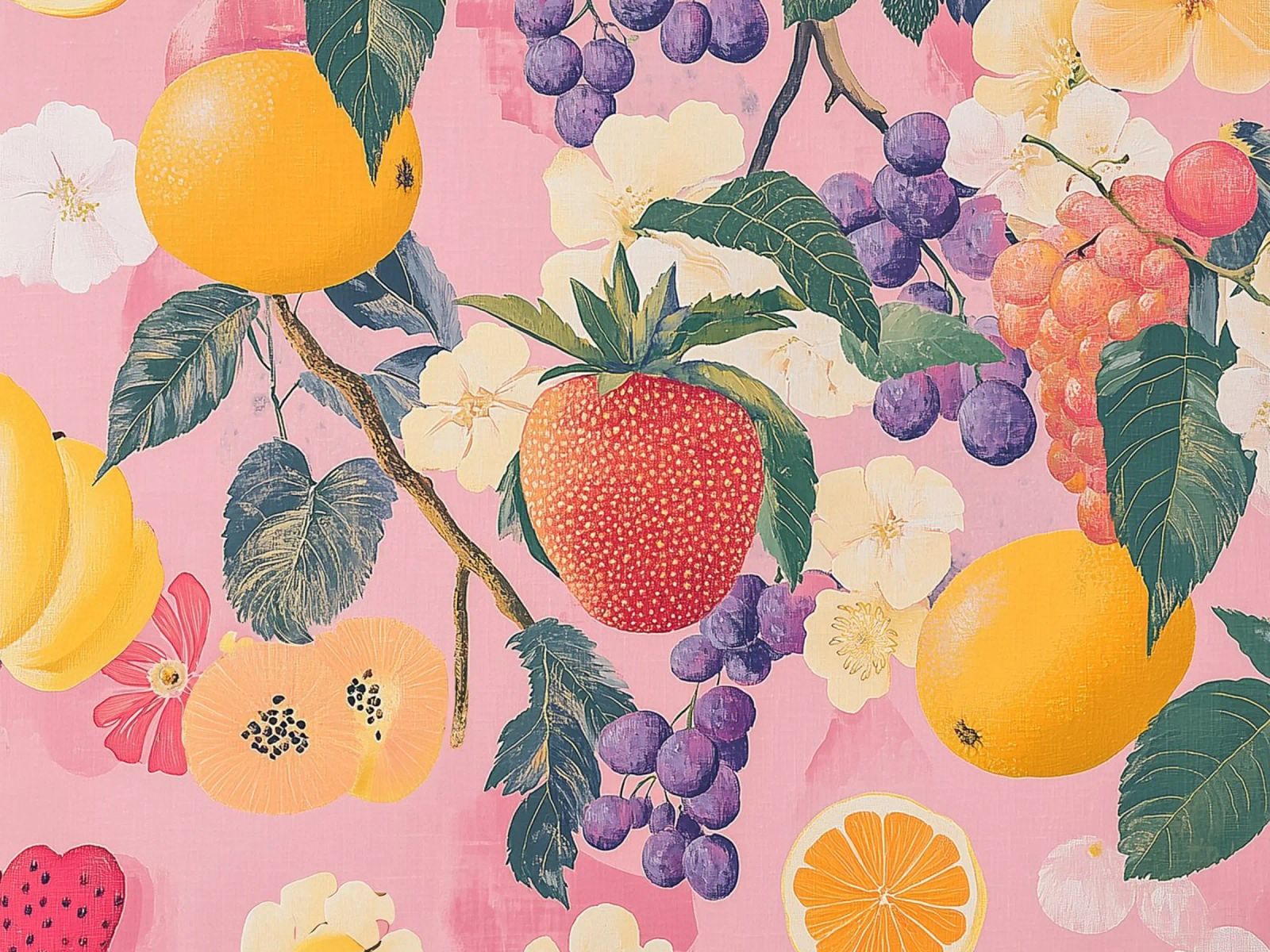 Amore di fragola con i fiori poster da Carinaprint