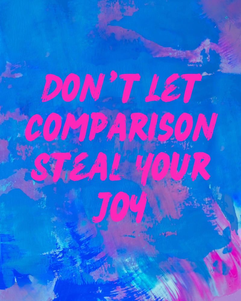 'Don't Let Comparison Steal Your Joy' Colorful Abstract pellicola backlit da FABOArt