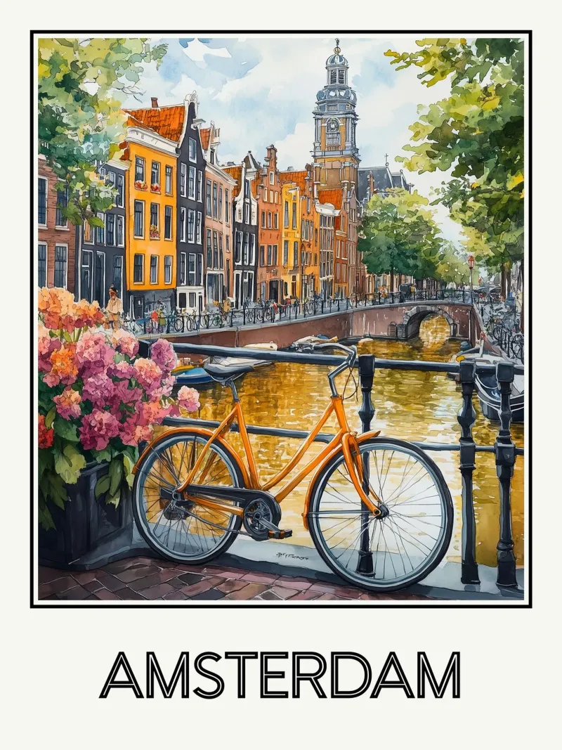 Amsterdam poster con telaio in legno da Frame the World