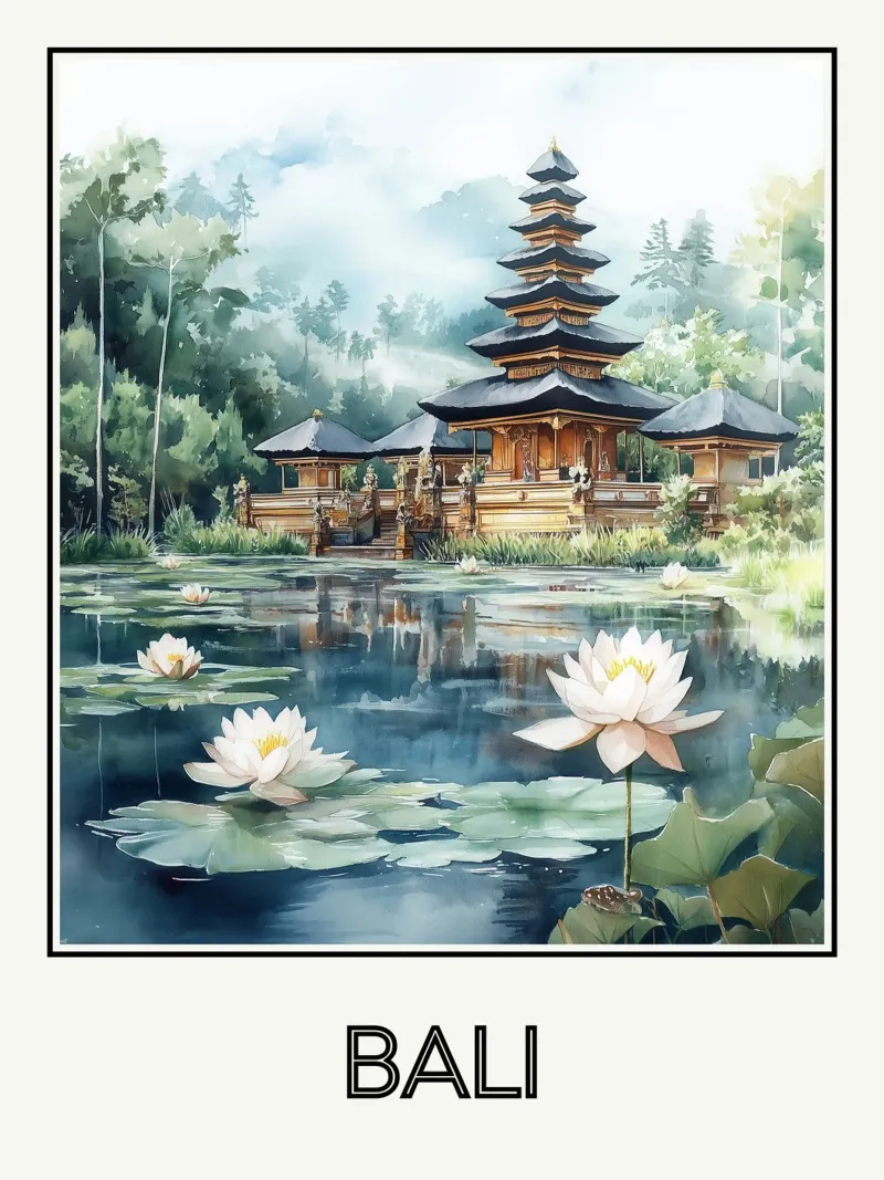 Bali poster con telaio in legno da Frame the World
