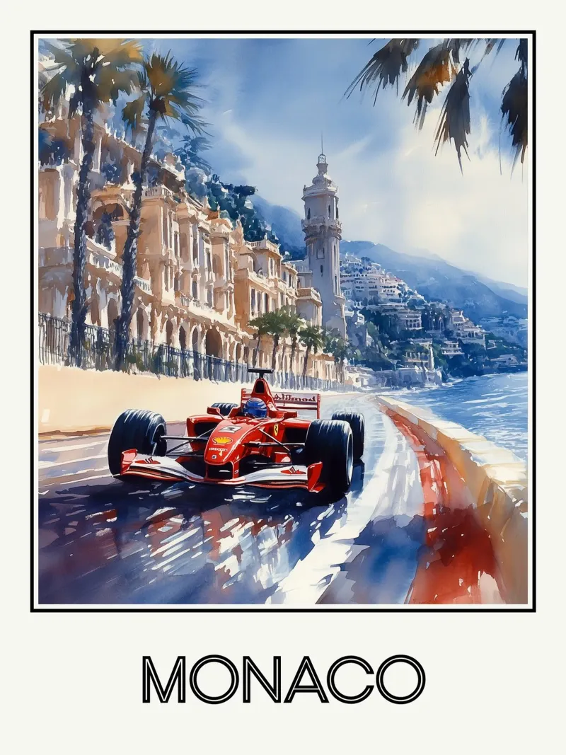 Monaco poster met kunststof frame van Frame the World
