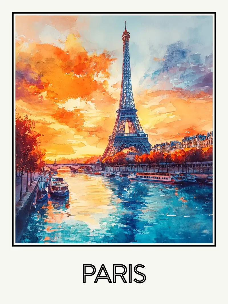 Parigi poster con telaio in alluminio da Frame the World