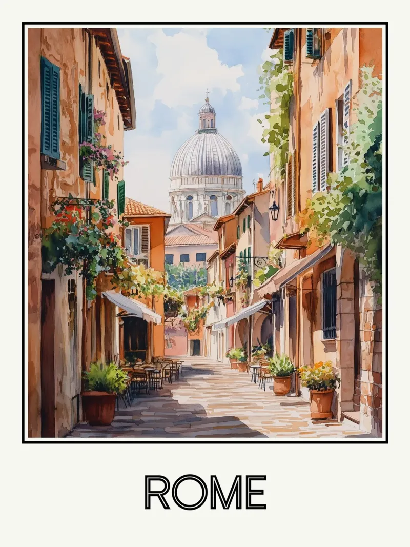 Roma poster con telaio in alluminio da Frame the World