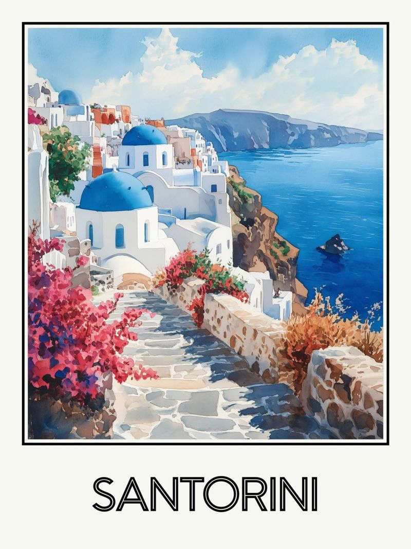 Santorin poster da Frame the World