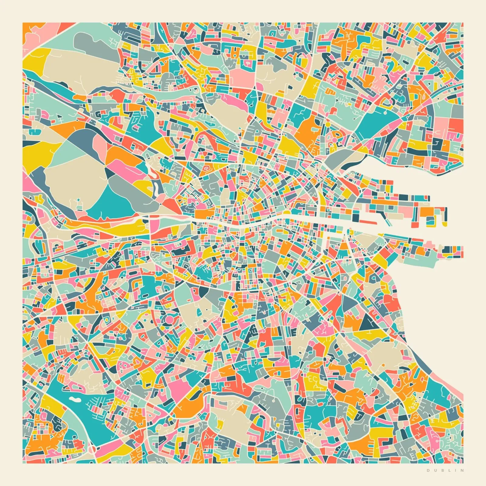DUBLIN MAP carta hahnemühle da Jazzberry Blue