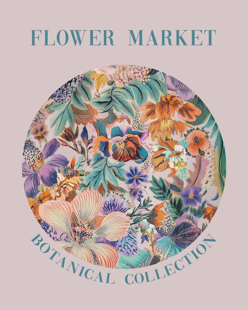 Bloemenmarkt met lentebloesems poster van Carinaprint