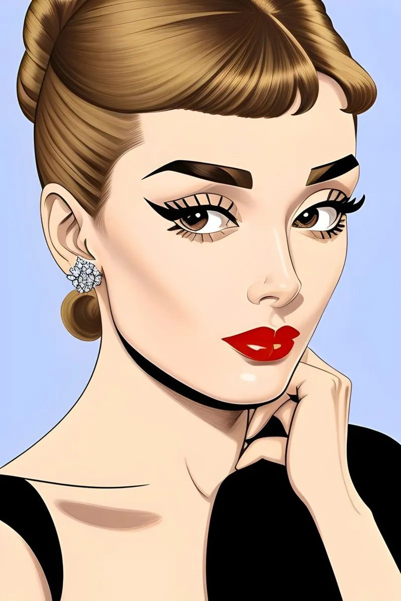 Audrey Hepburn Icona di moda pellicola backlit da ART DECO