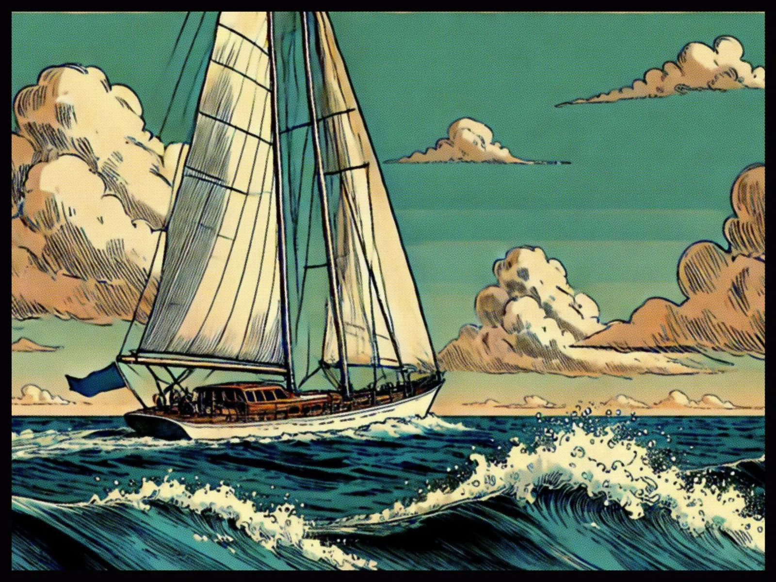 Sailing - Vintage poster print poster by posterprints-by-nomad