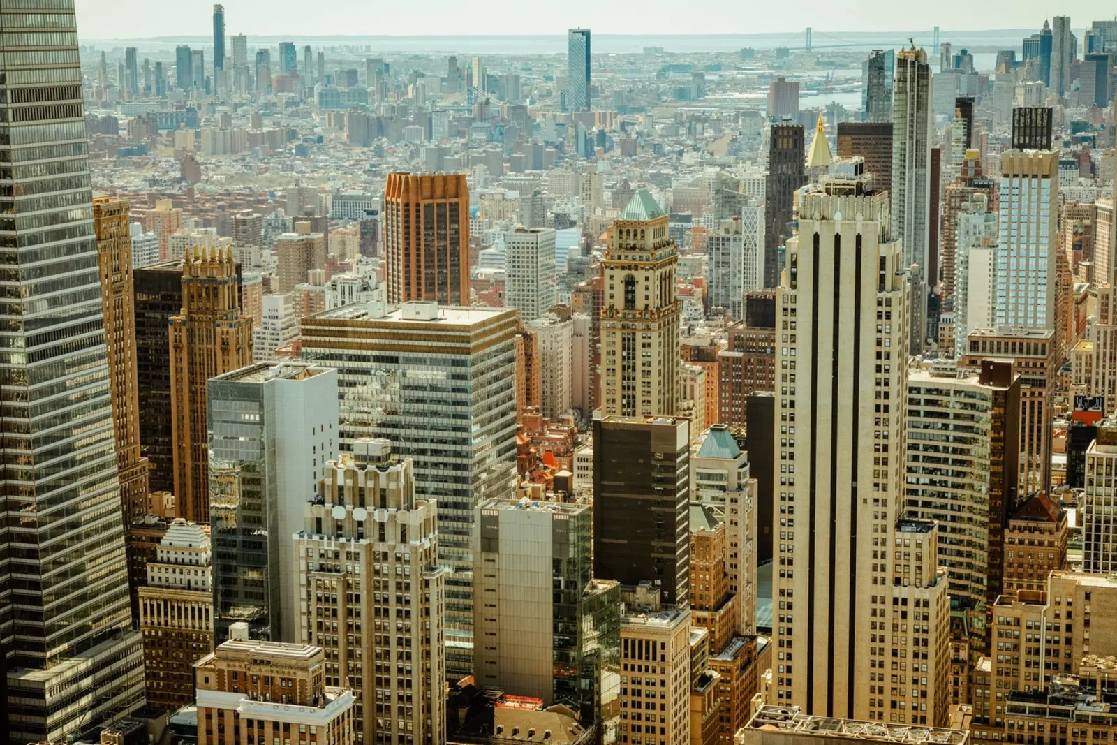 The Manhattan View of New York City poster with plastic frame by thetraveller