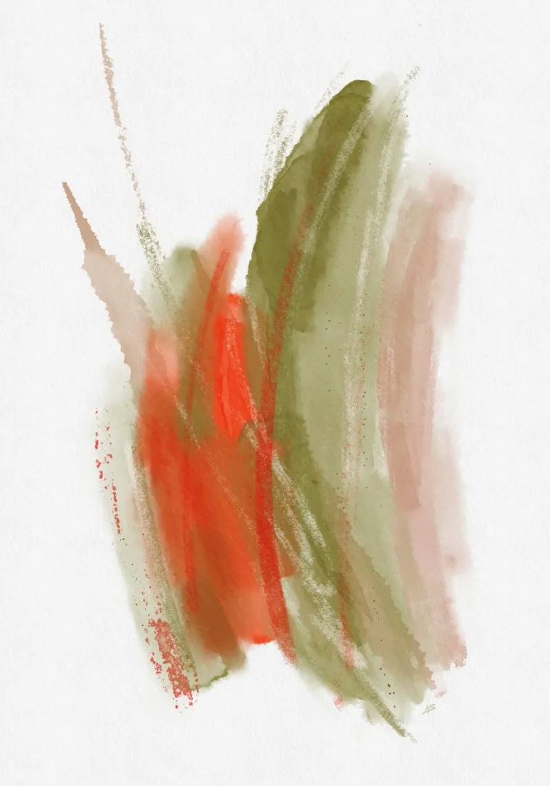 Just Green & Red | Brushstroke Abstract plexiglass da sabidussi