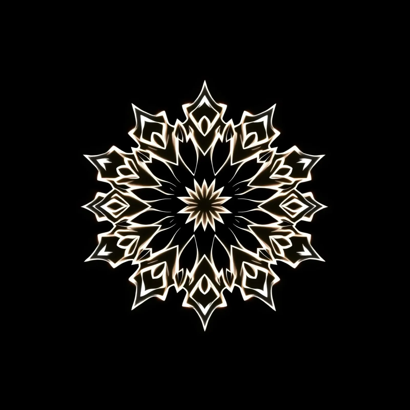 Gebloemd mandala logo op zwarte achtergrond poster van DesignDoodle