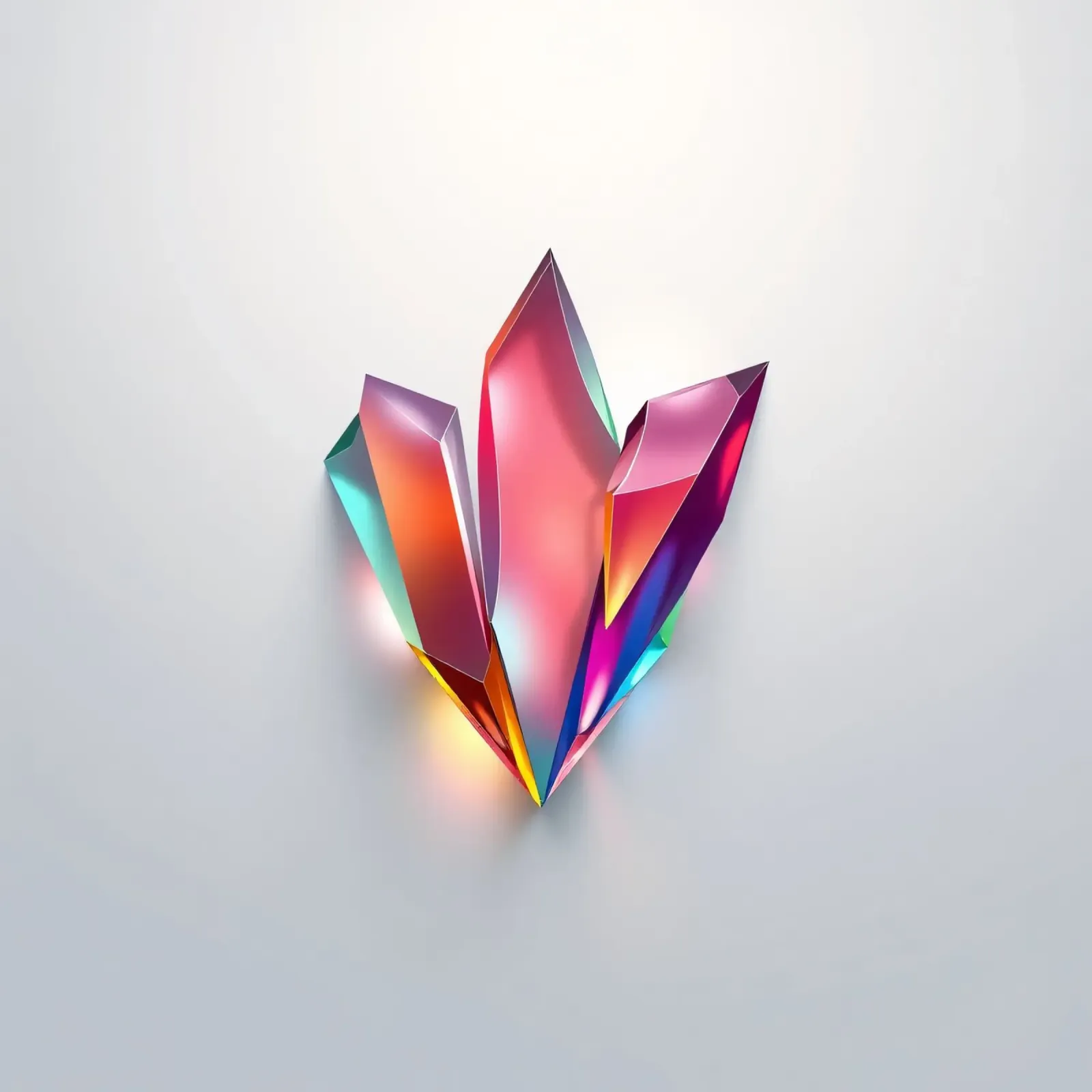 Formazioni di cristallo colorate che brillano su uno sfondo bianco pellicola backlit da DesignDoodle