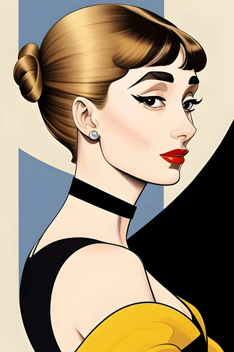 Audrey Hepburn Vintage Art Print poster with plastic frame by ART DECO