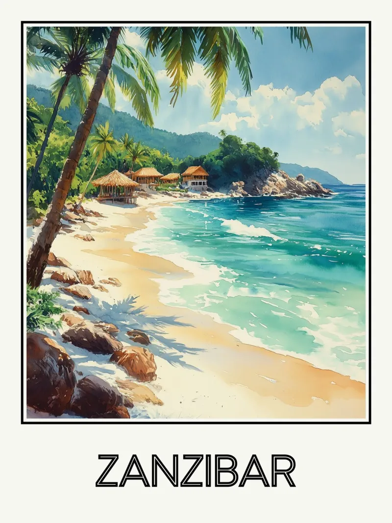 Zanzibar poster con telaio in alluminio da Frame the World