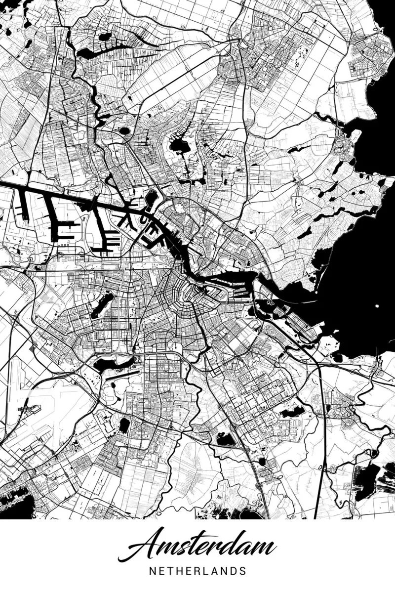 Amsterdam City Map Poster - Abstract Wall Art poster by CityMapPoster