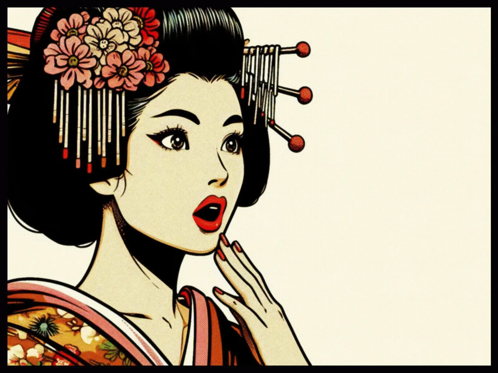 Geisha - Stampa poster d'epoca poster con telaio in plastica da posterprints-by-nomad
