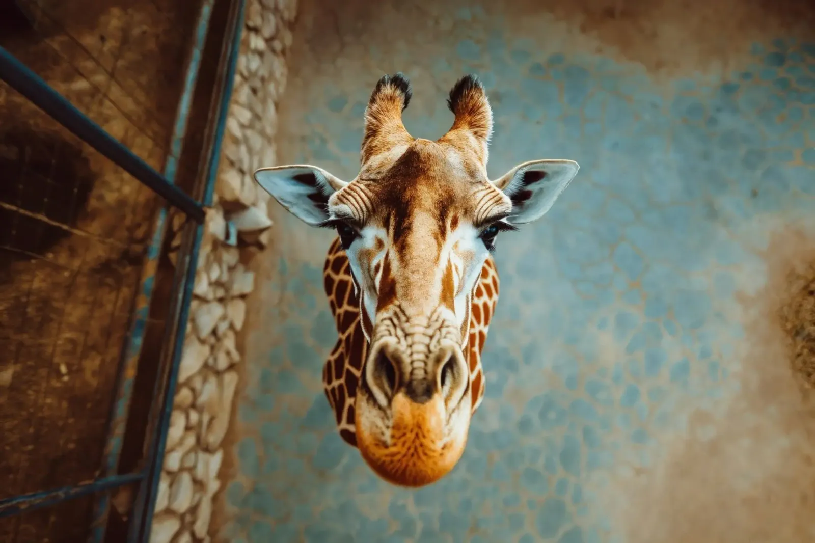 Giraffa che guarda verso l'alto pellicola backlit da Lisa Artifexia