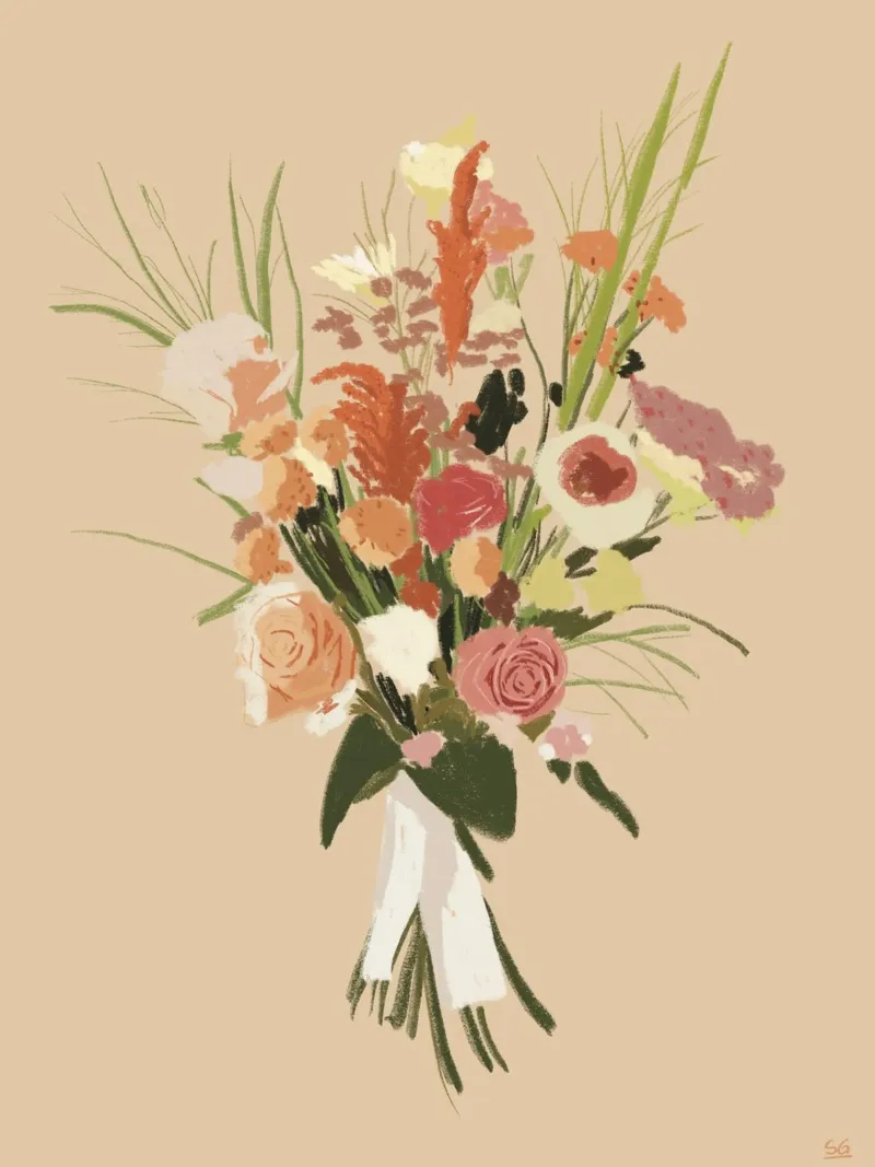 Bouquet in creme pellicola backlit da STOLZE GRAFIK