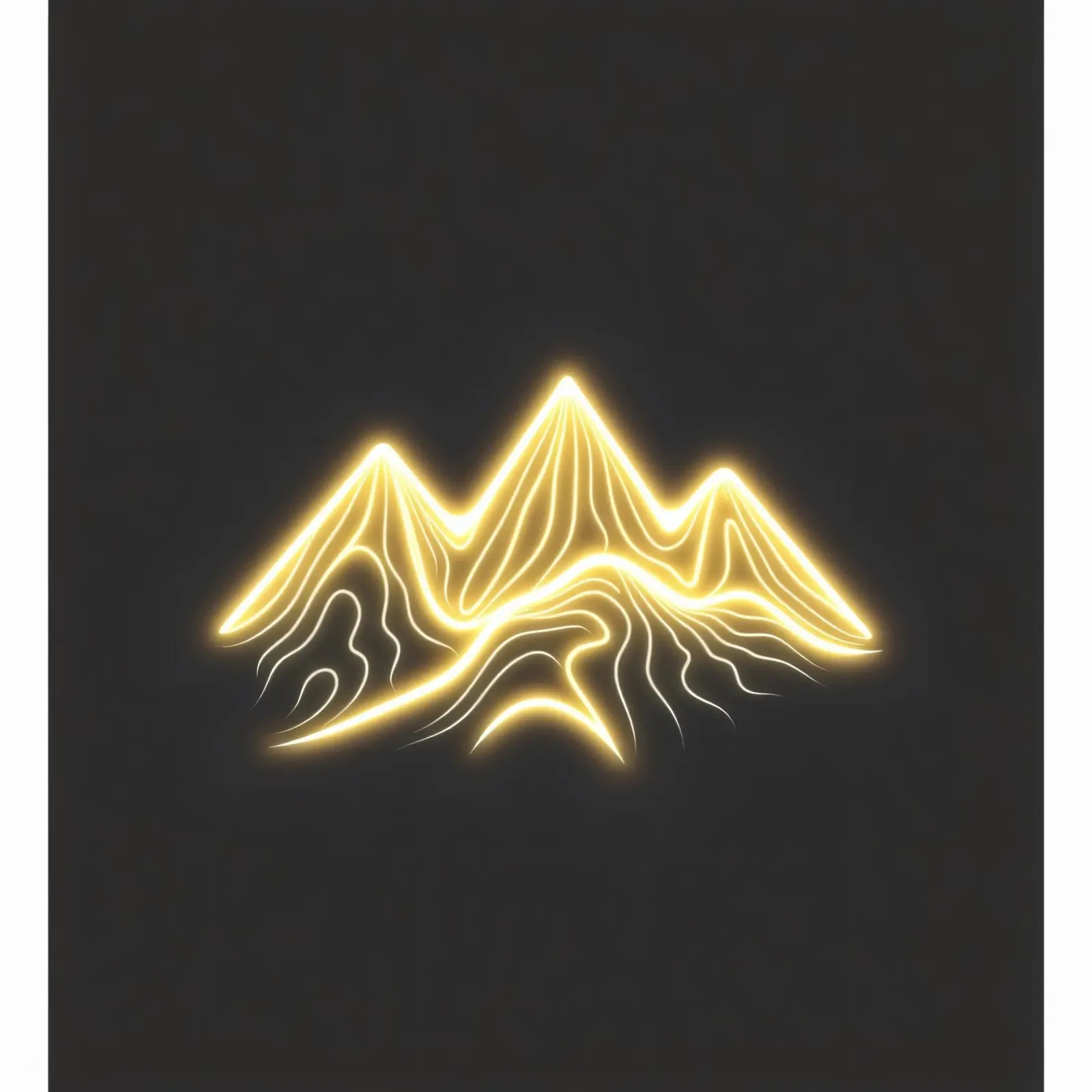 La sagoma dorata di una montagna che si staglia su uno sfondo scuro poster con telaio in plastica da DesignDoodle