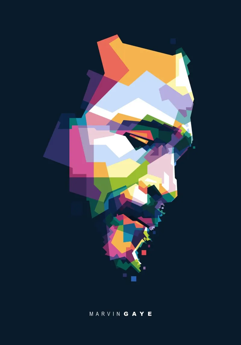 Marvin Gaye WPAP poster con telaio in alluminio da Alkahfsmart