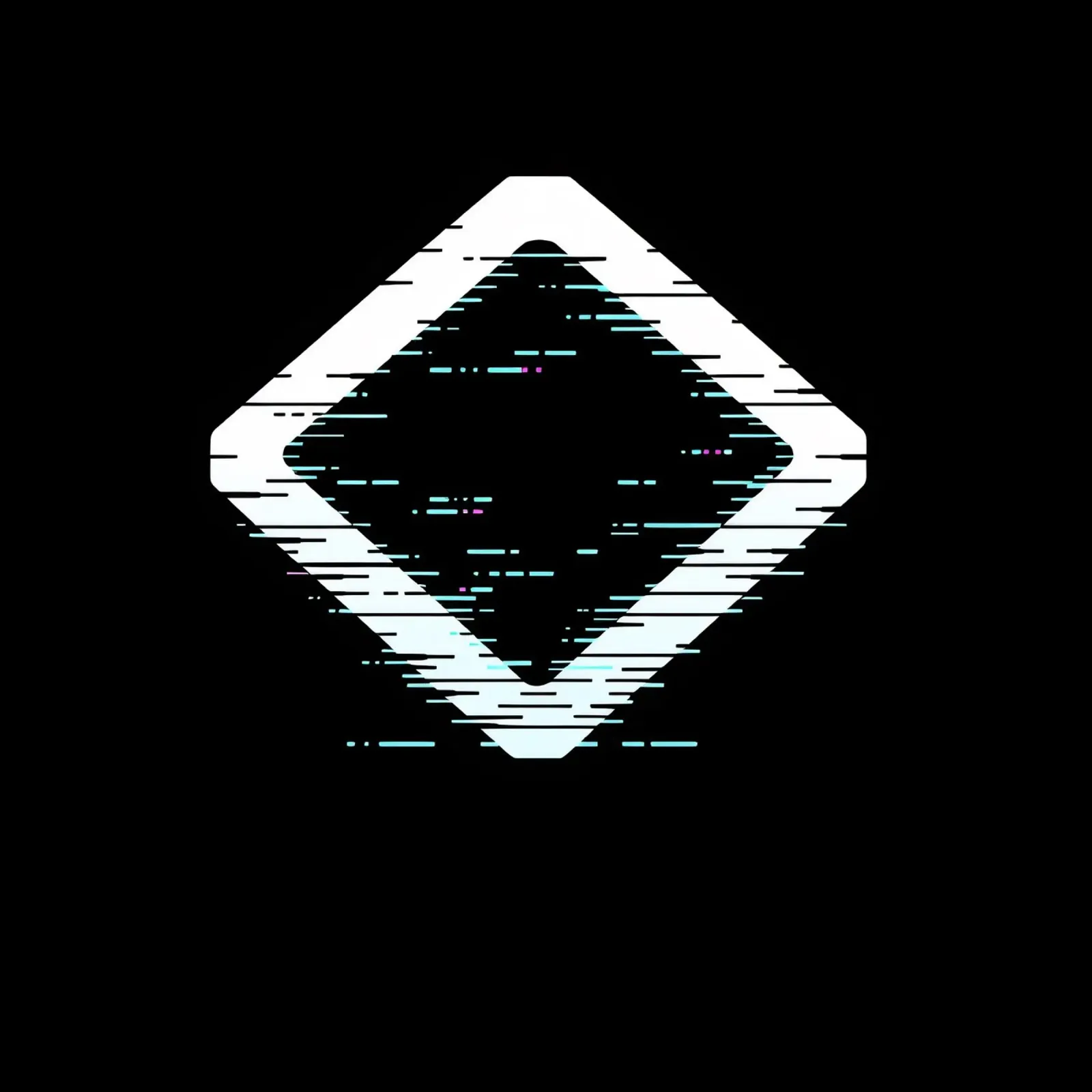 Abstract digital art displaying a glitched diamond shape canvas by DesignDoodle