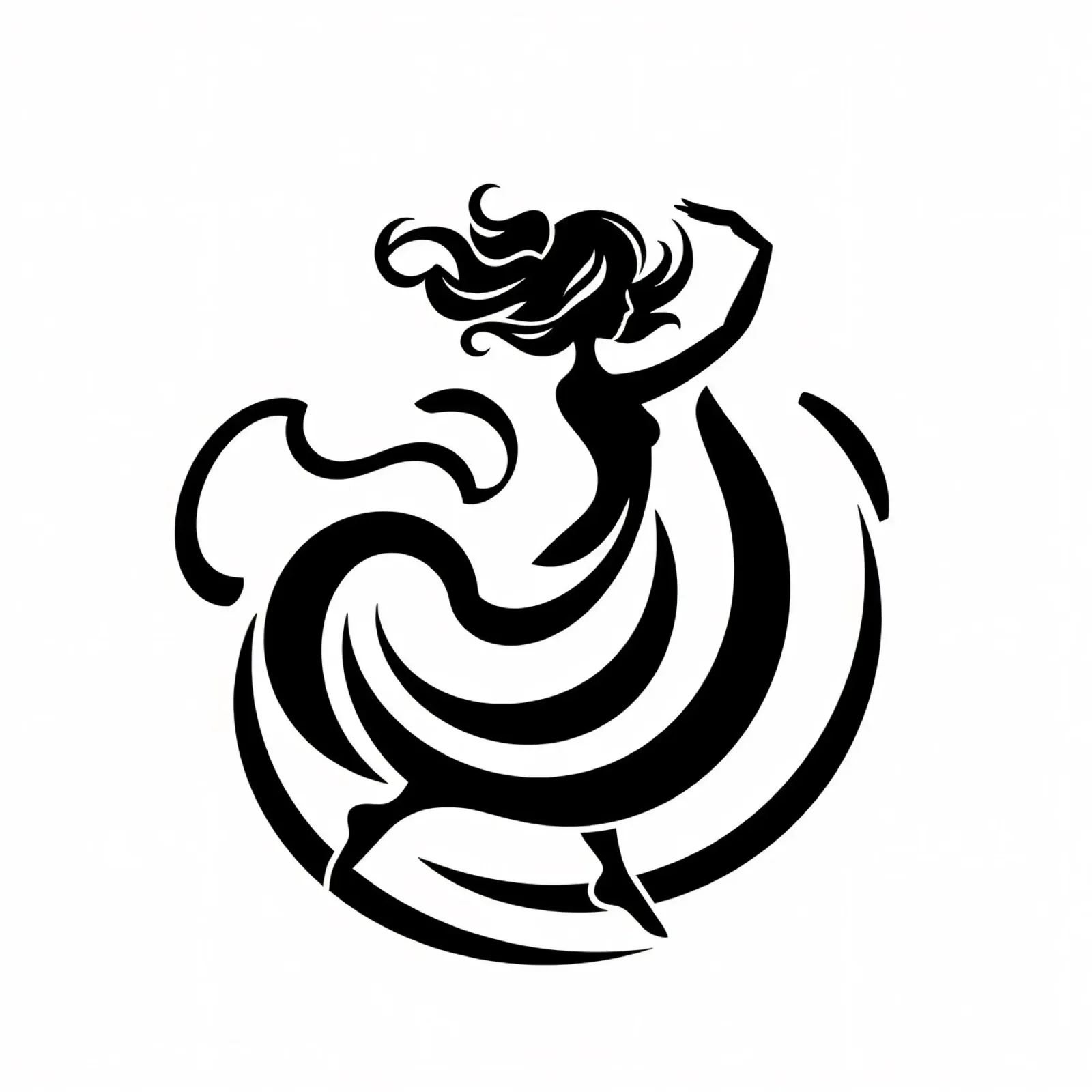 Eine anmutige Tänzerin in Bewegung mit fließenden Linien Hahnemühle von DesignDoodle