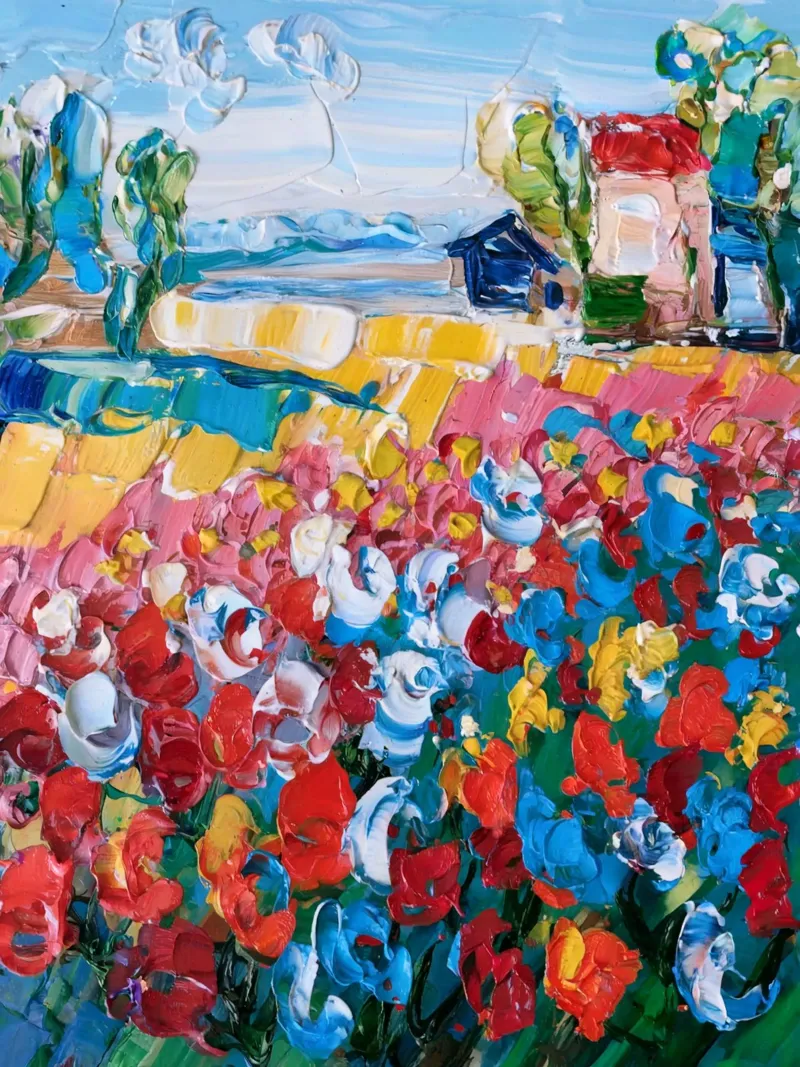 Flowers In The Field poster with aluminum frame by logic