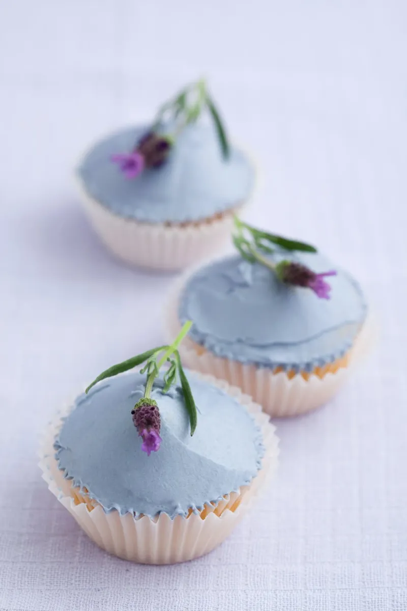 Lavender Icing Cupcakes poster with aluminum frame by foodphotolove