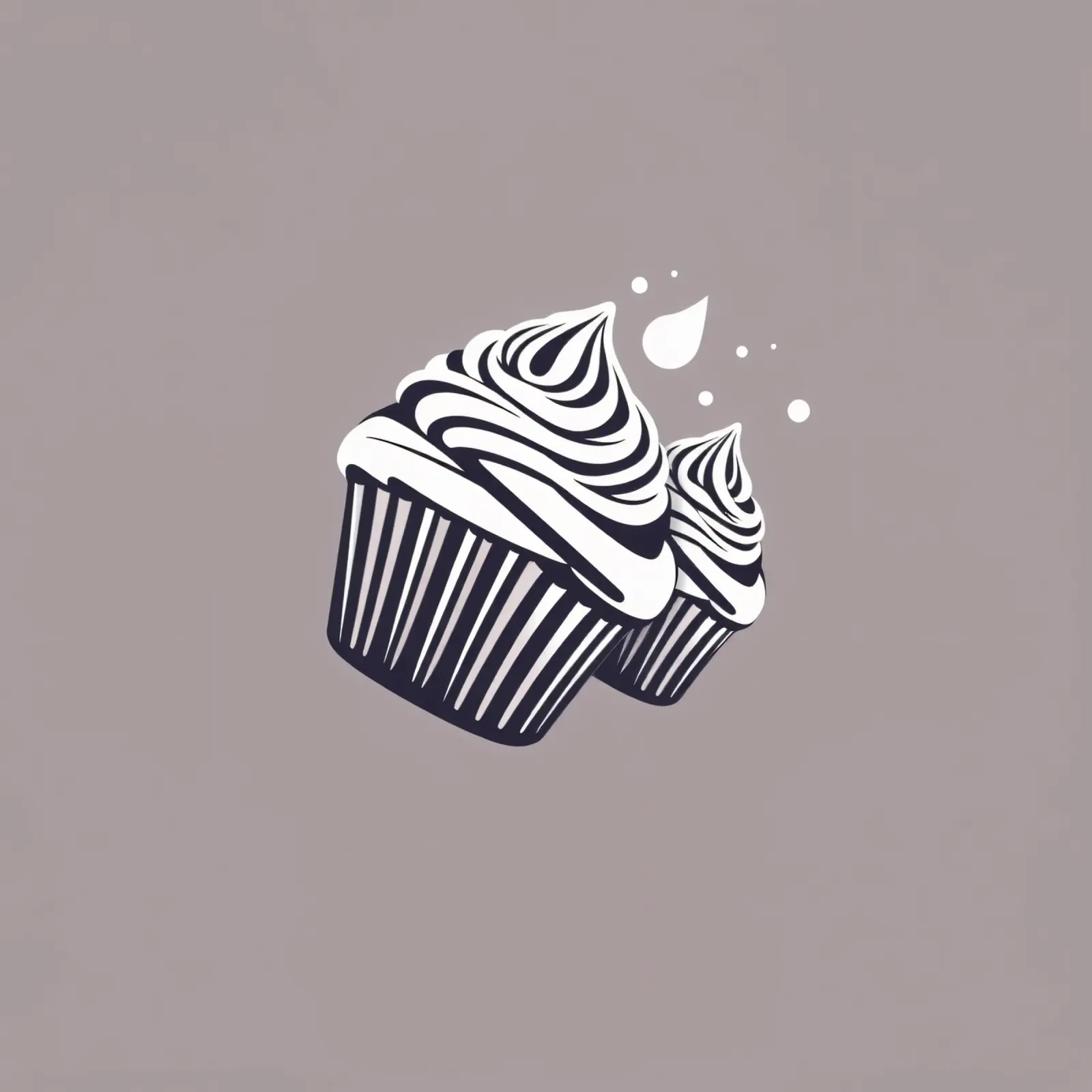 Due cupcake dall'elegante design con glassa a spirale pellicola backlit da DesignDoodle