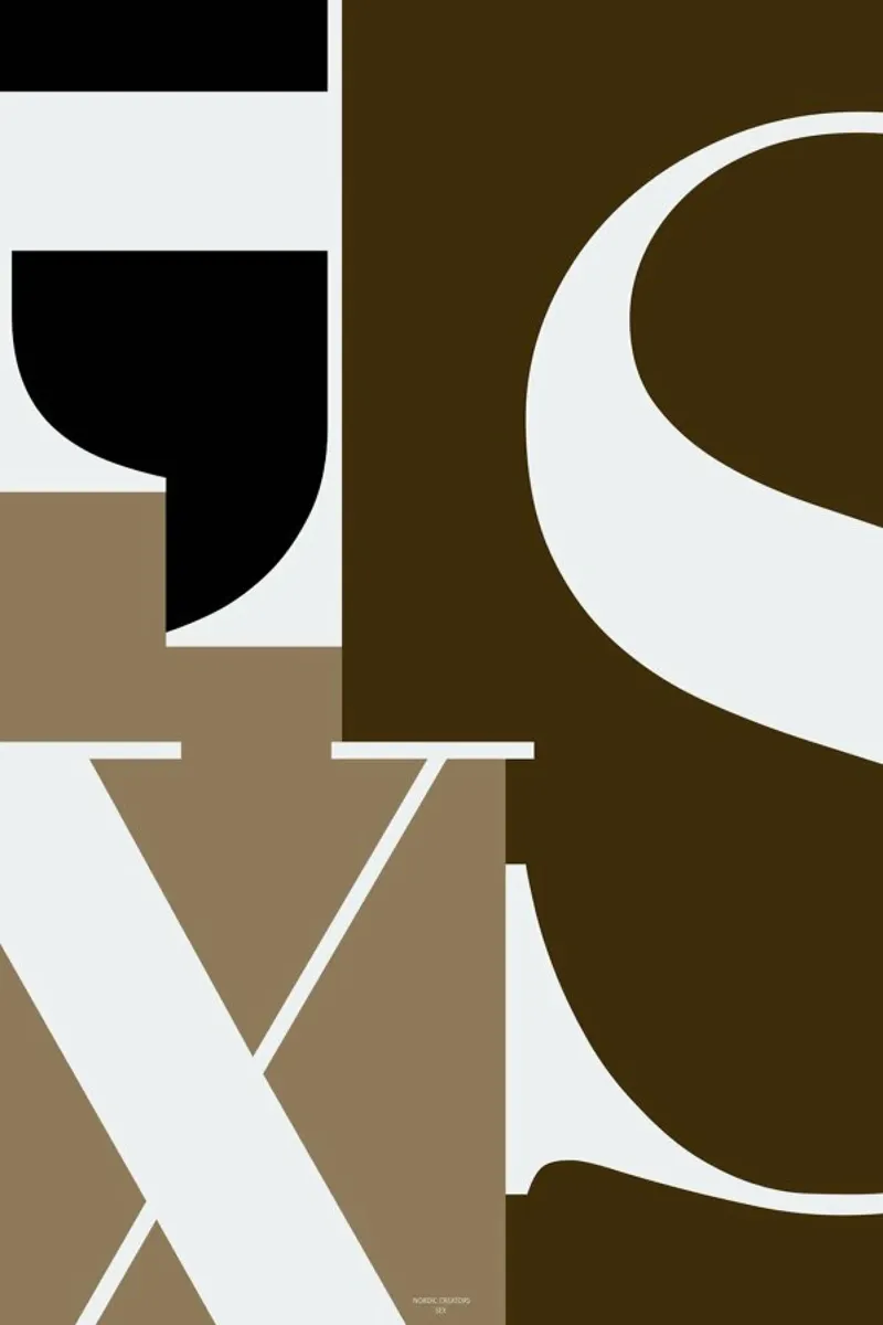 Letters in Love poster with wooden frame by Nordic Creators