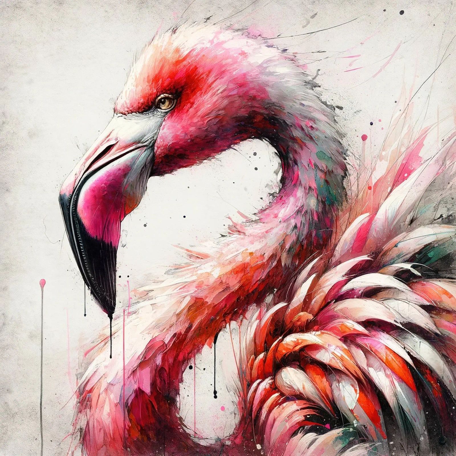 Aquarell Flamingo Poster von Chromatic Fusion Studio