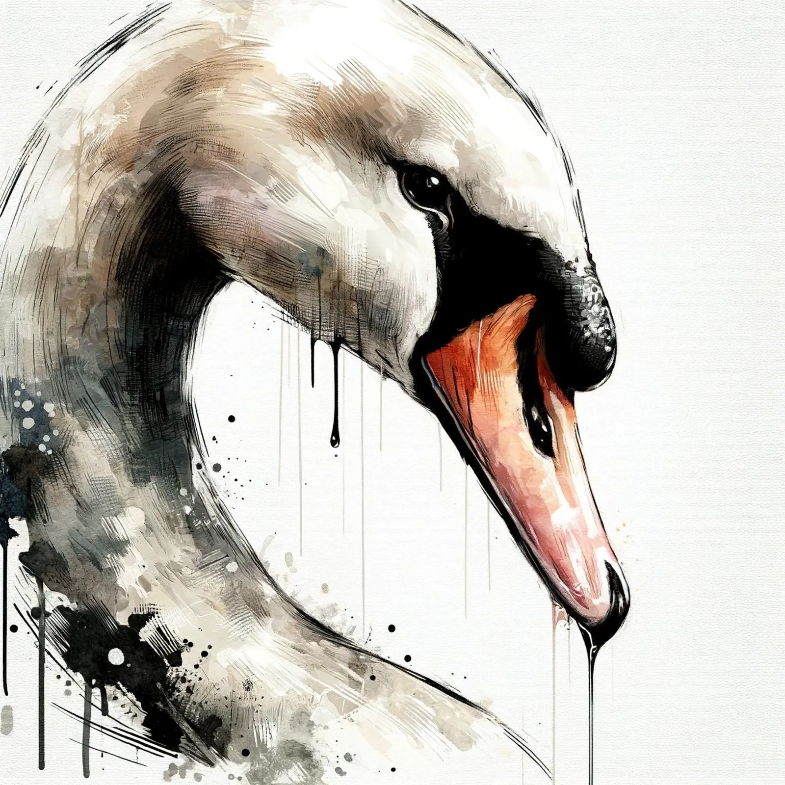 Cigno acquerellato pellicola backlit da Chromatic Fusion Studio