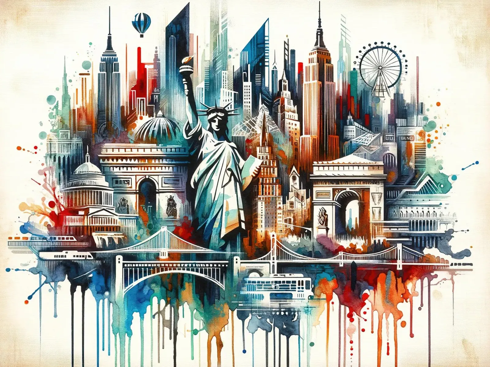 Acquerello astratto New York plexiglass da Chromatic Fusion Studio