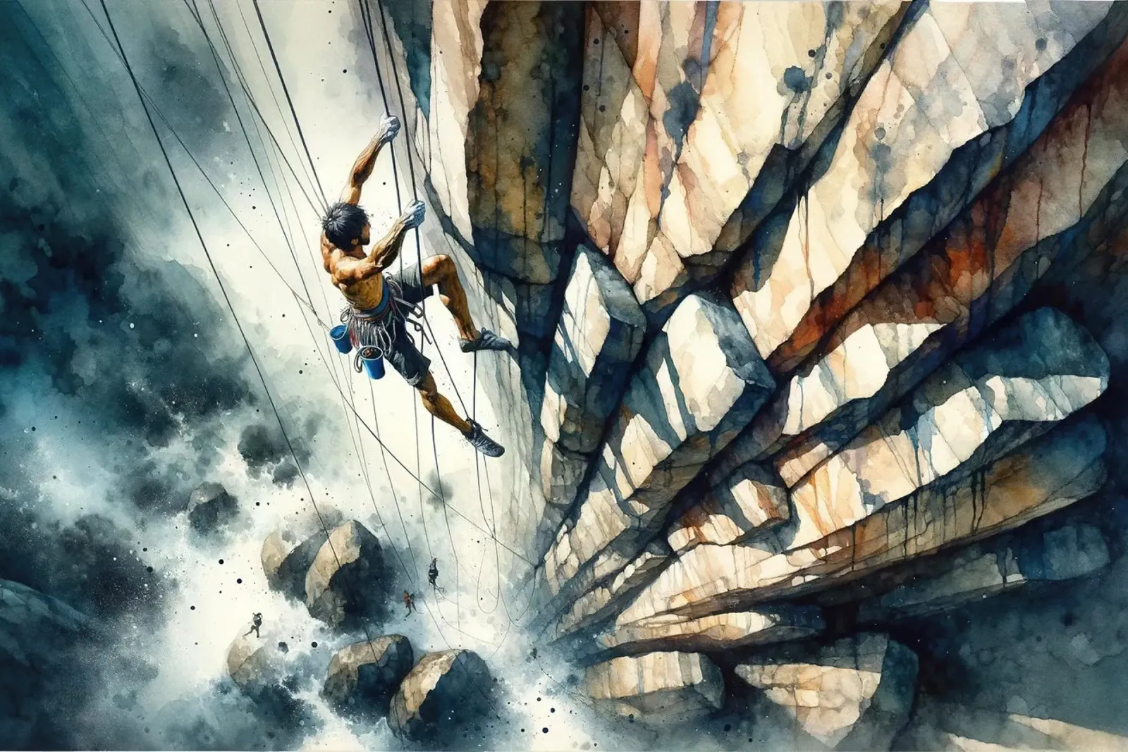 Climber Against the Void Only Courage canvas by Chromatic Fusion Studio
