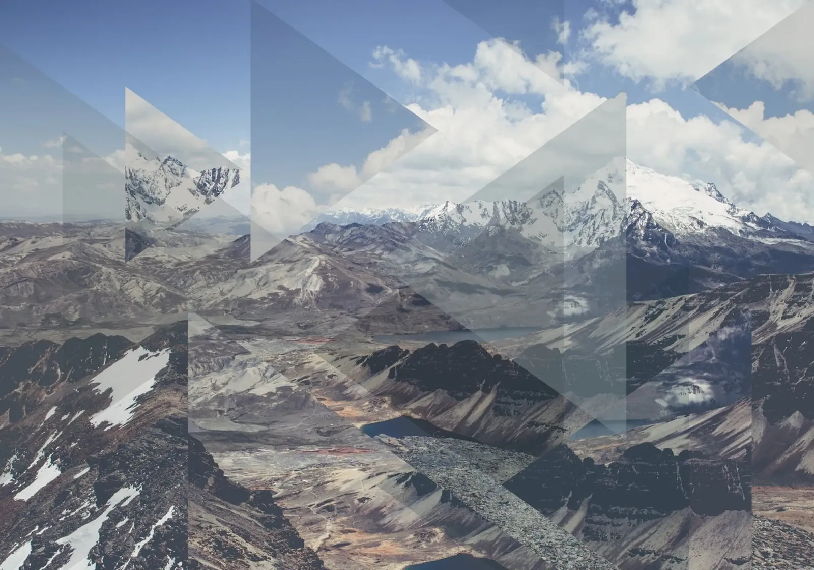 Mania Landscapes Scattered 2 Chacaltaya (Bolivia) poster with wooden frame by Mania Print Collection
