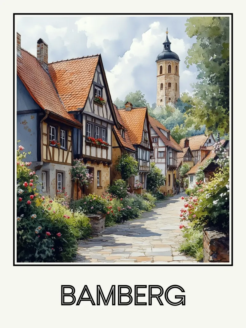 Bamberg poster with plastic frame by Frame the World