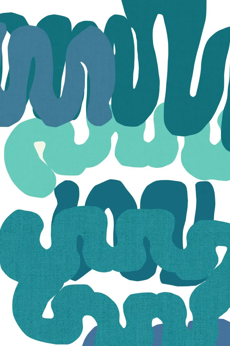 Blue Squiggles 2 alluminio dibond da Casa Cartissi