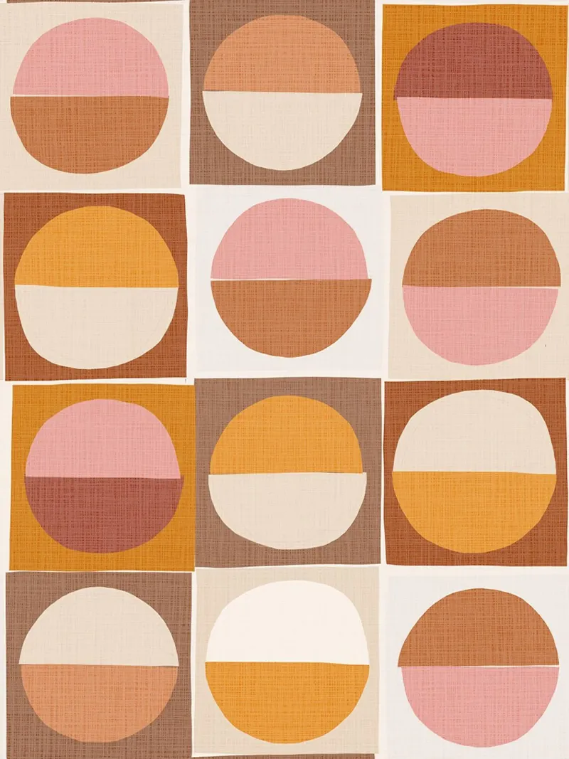 Retro Sun & Moon Collage Earthy Pastels forex plate by Dominique Vari