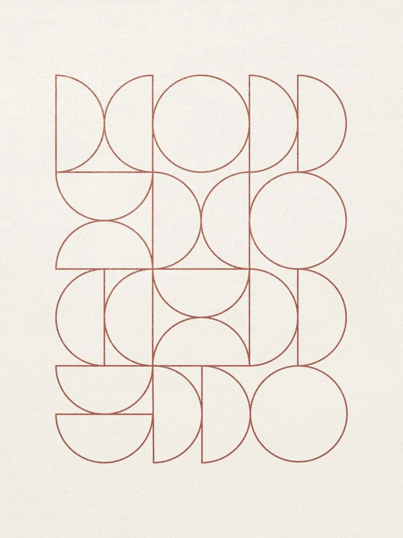 Bauhaus Contour of Semicircles Poster von apoloprints