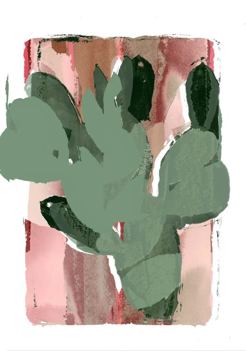 Cactus Green Pink 2 carta hahnemühle da Casa Cartissi