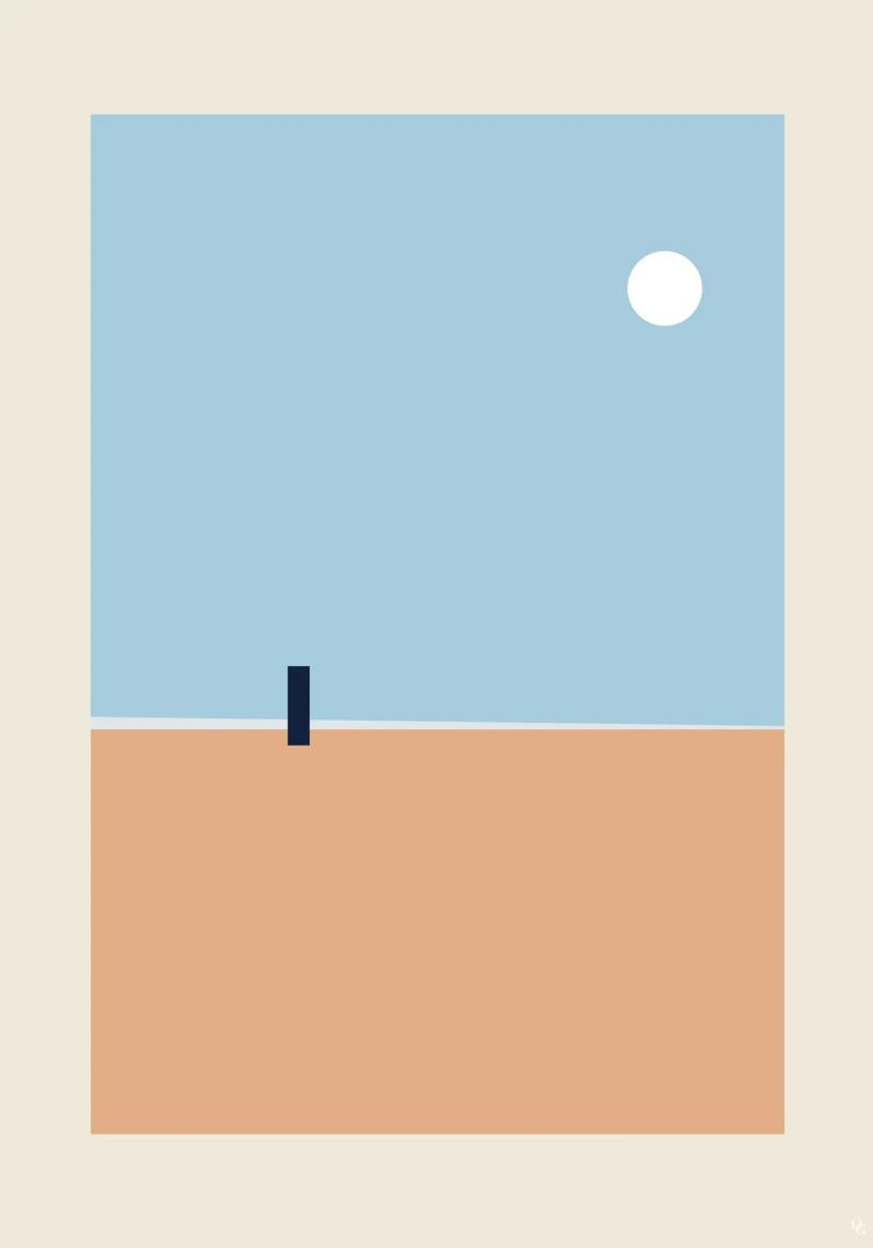 Solitaire Beach poster with wooden frame by OkleoStudio