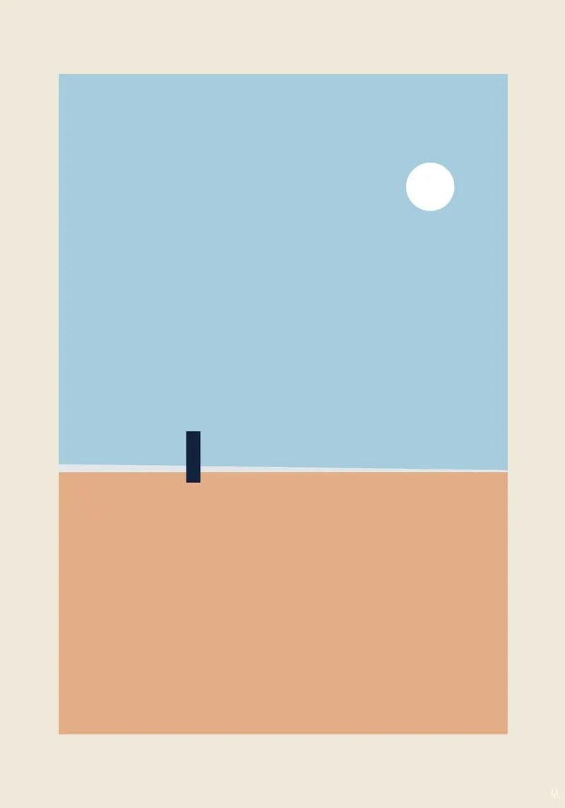 Solitaire Beach poster with aluminum frame by OkleoStudio