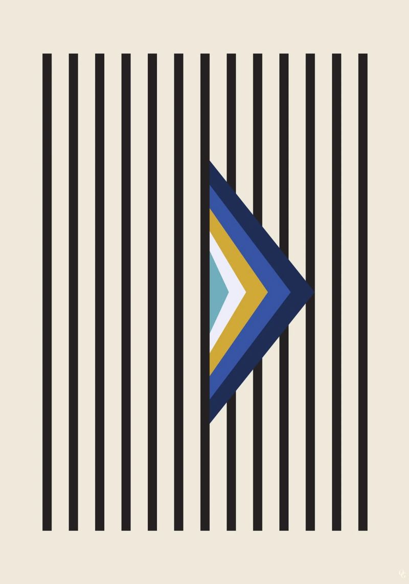 Diamante azul poster con marco de plástico de OkleoStudio