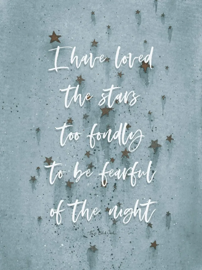 Ho amato le stelle con troppo affetto per avere paura della notte poster con telaio in alluminio da This Wild Soul - Illustration
