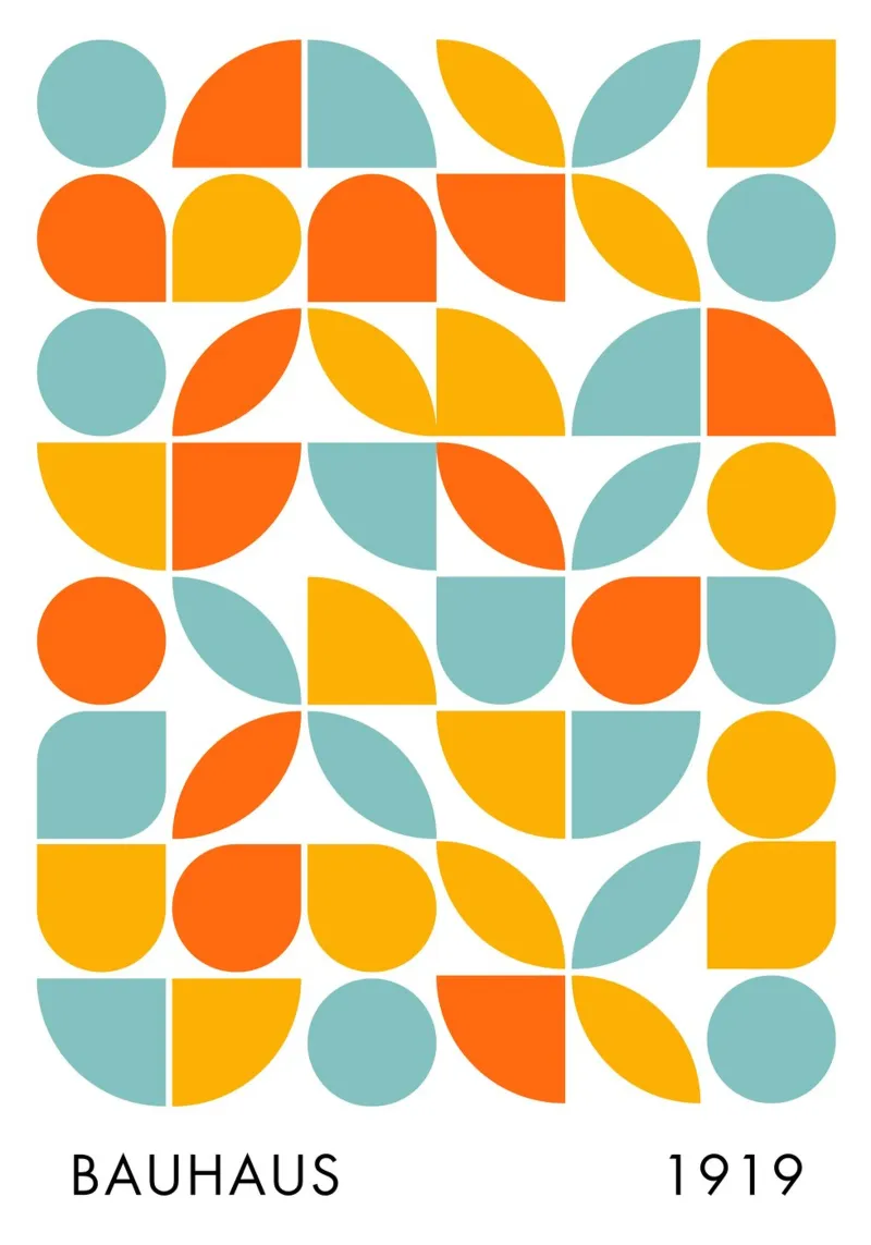 Bauhaus Arte geometrica delle forme, colori vivaci Preppy pellicola backlit da pdigitalprints