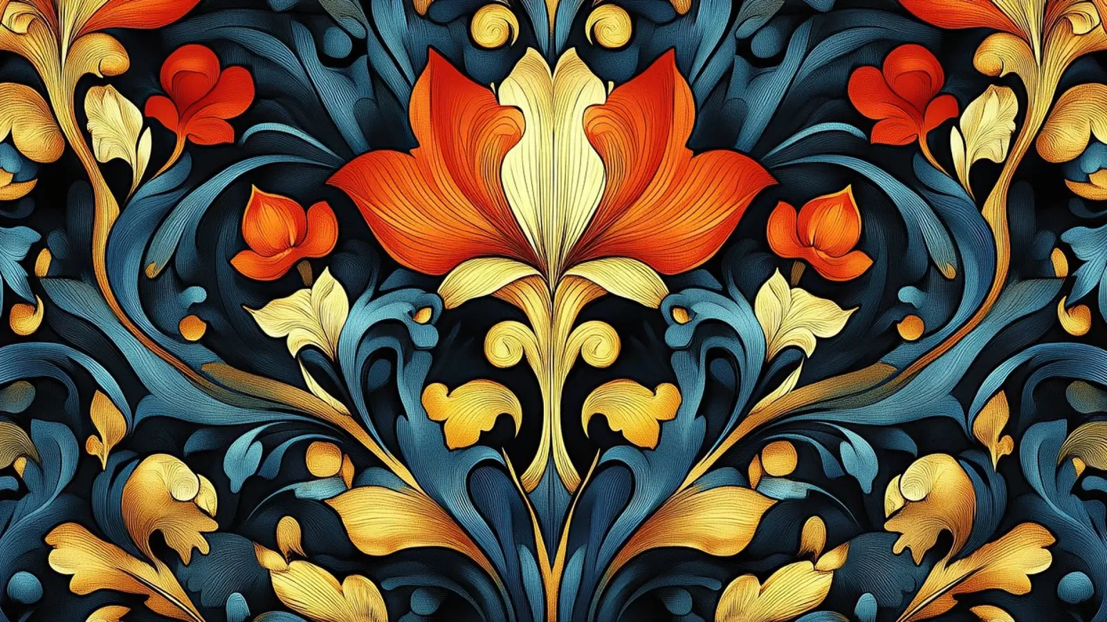 Art nouveau poster with aluminum frame by Artful Bloom